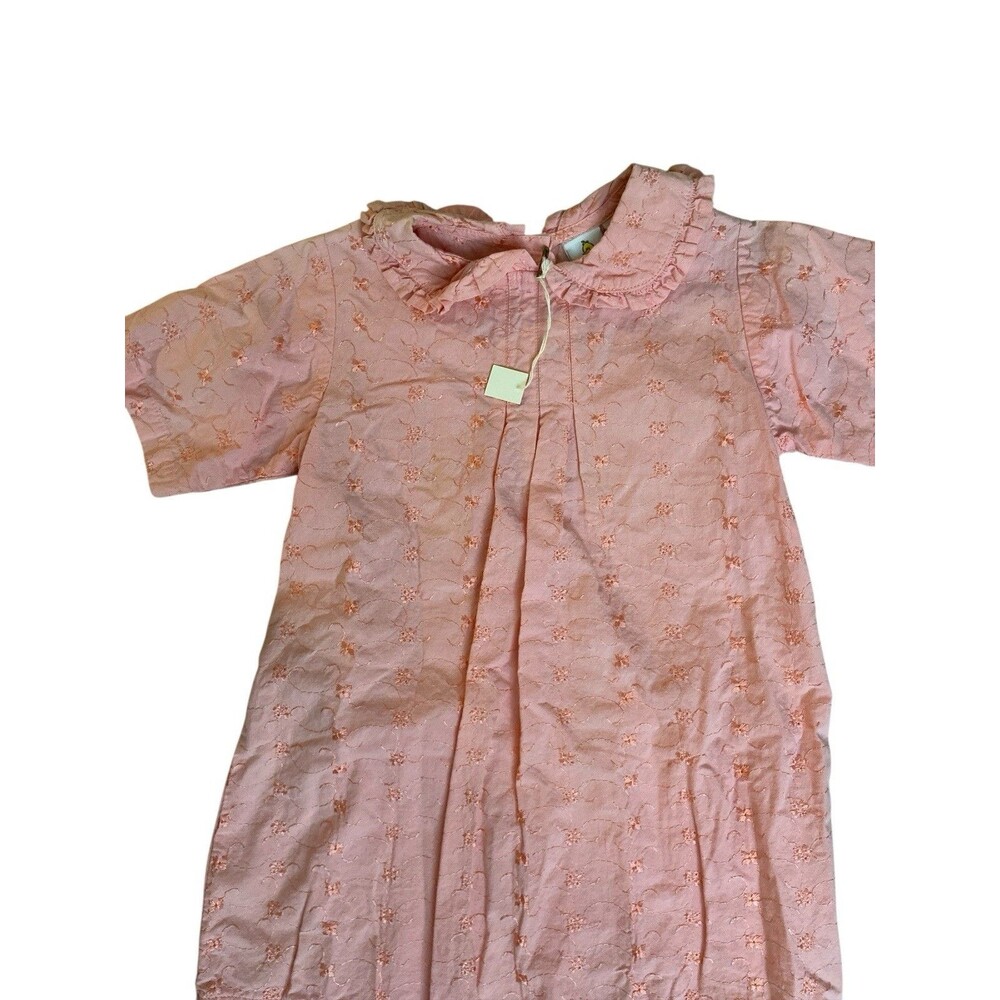 Sesame Street Pink Embroidered Dress Size 4T Vintage Style Ruffle Collar